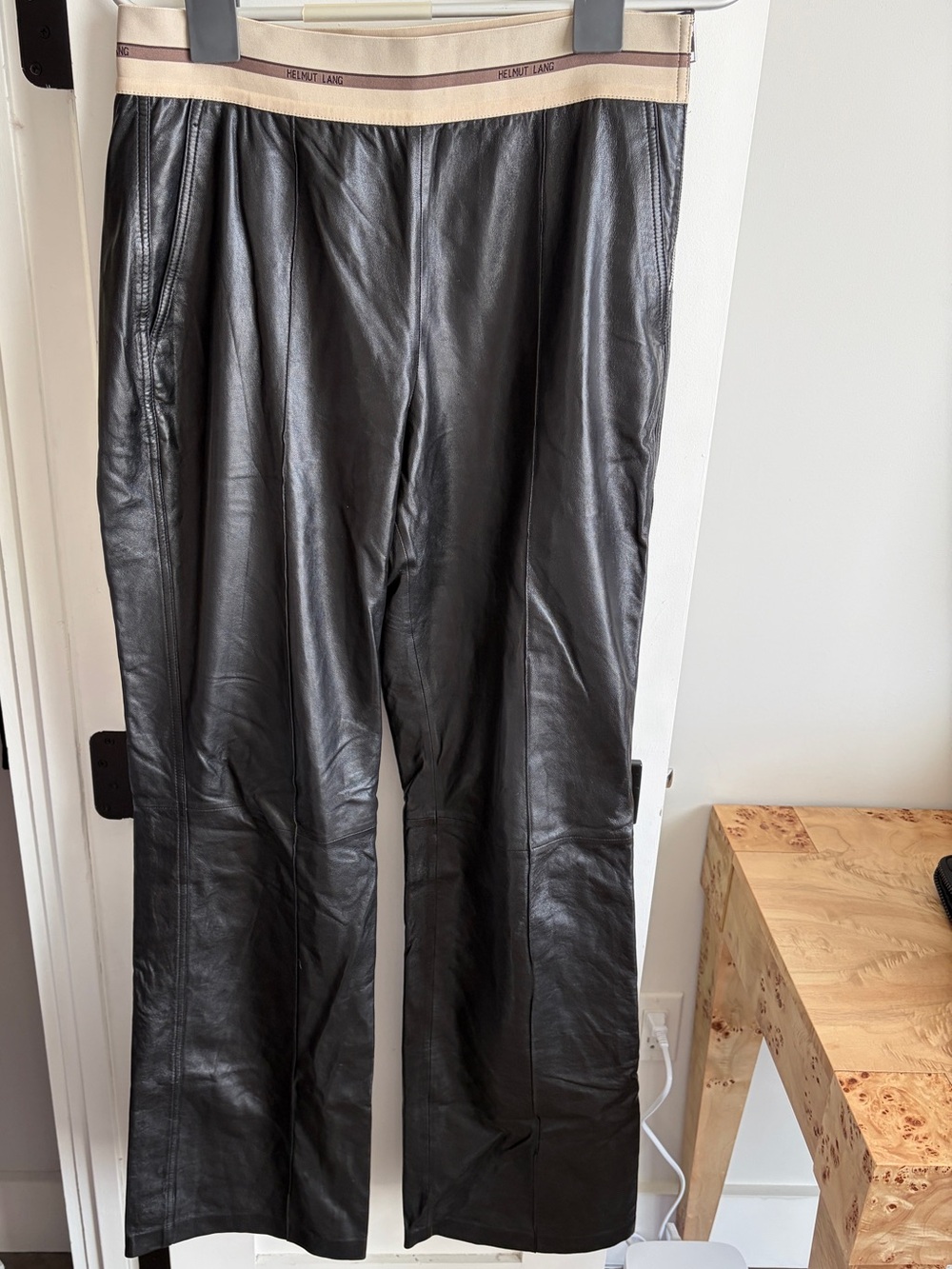 Helmut Lang Black Leather Pants